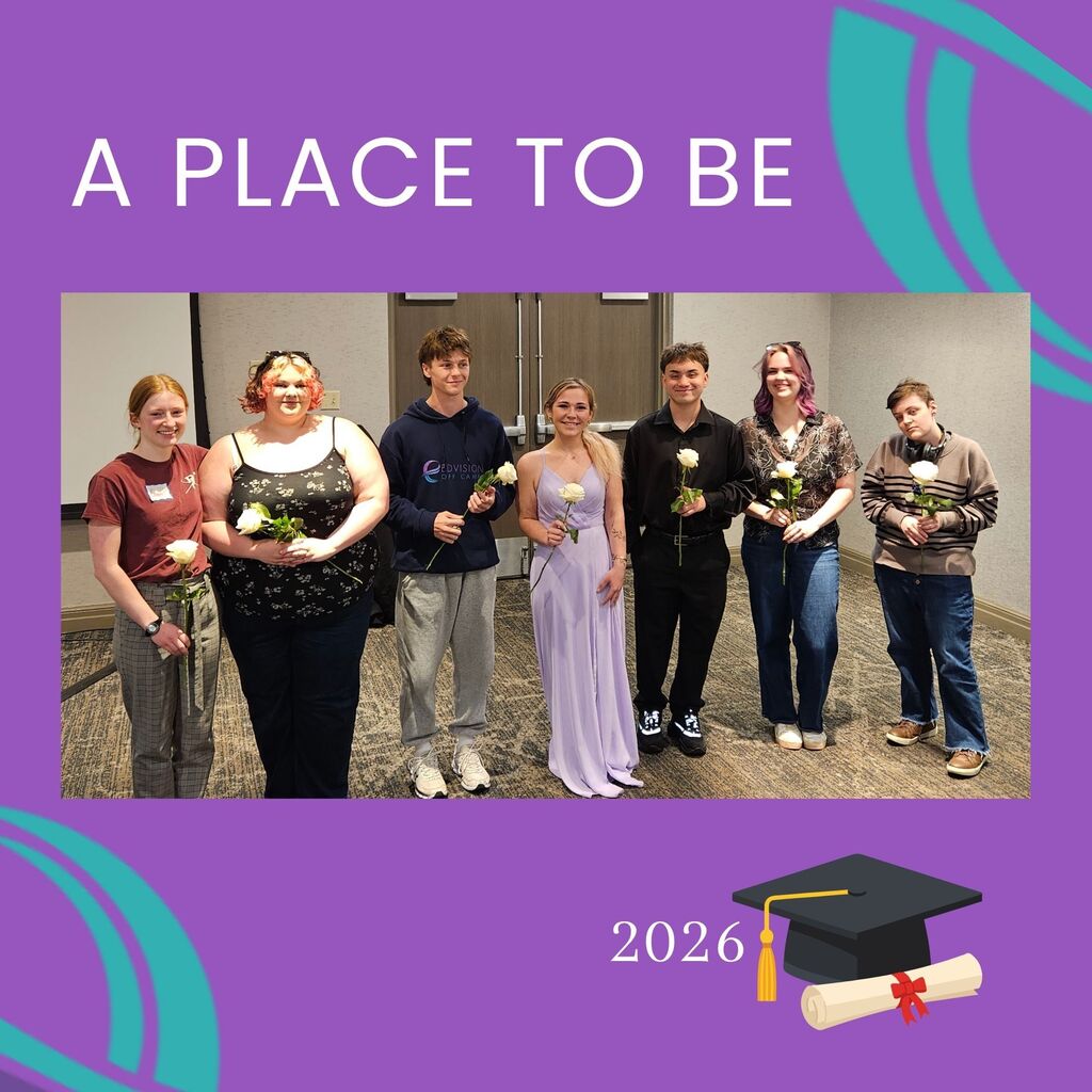 photo of students with flowers
