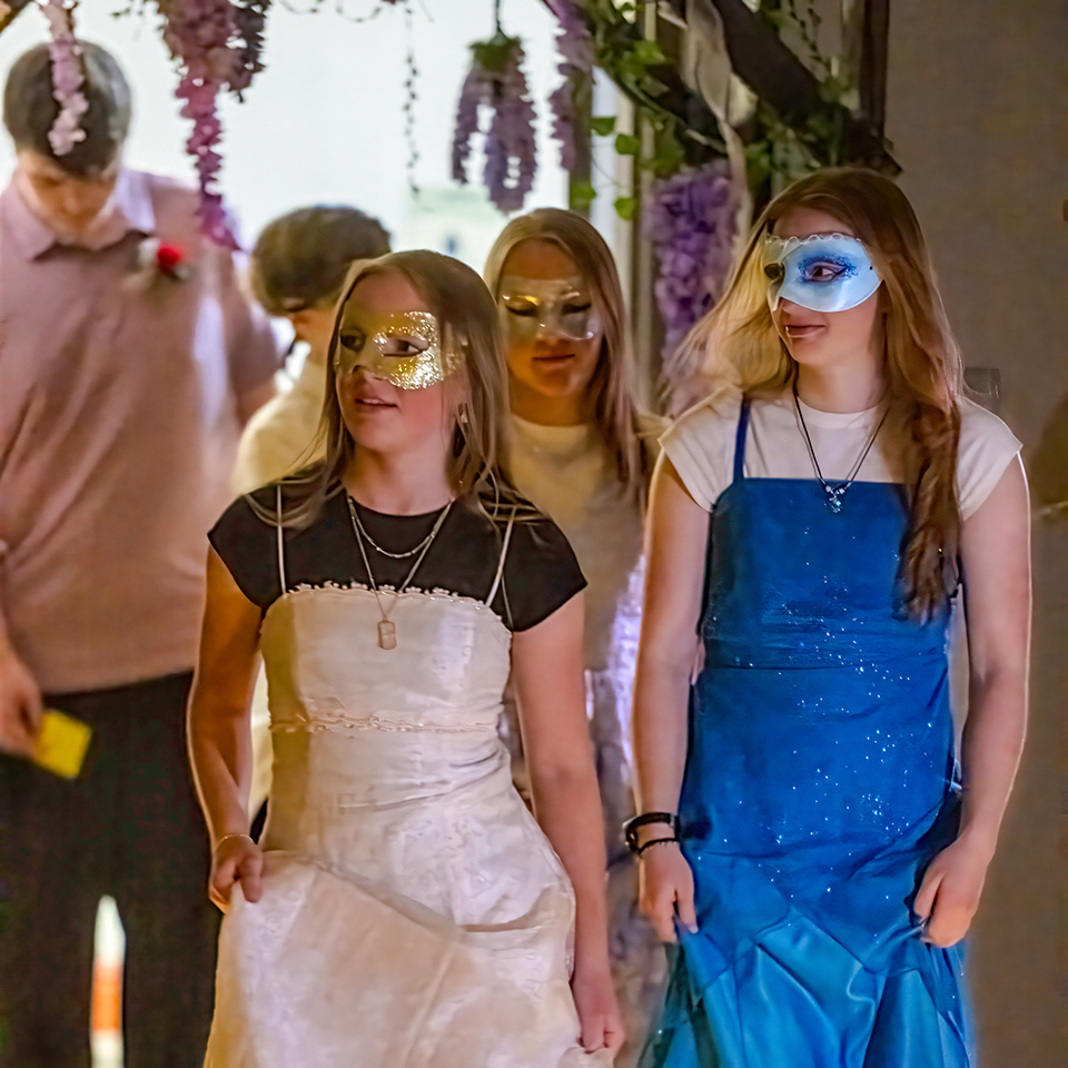 two students grand march