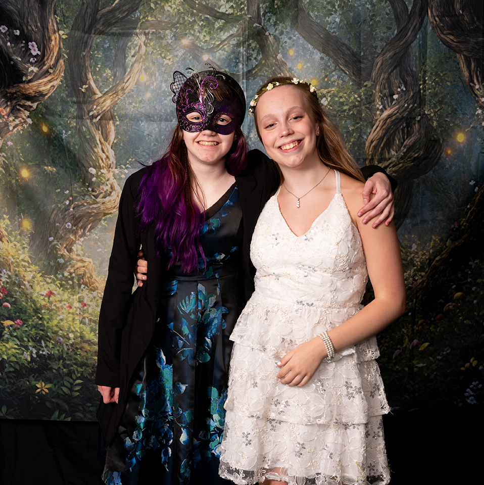 posed photos of two students