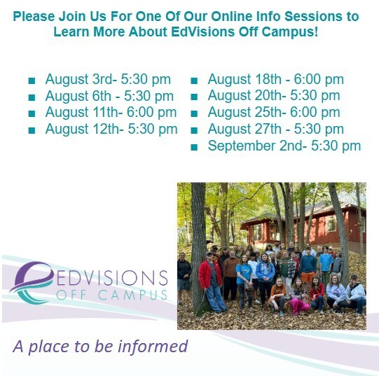 list of dates of our upcoming info sessions