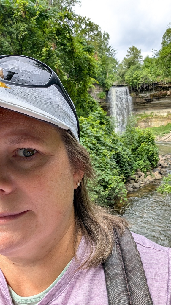 selfie with waterfall