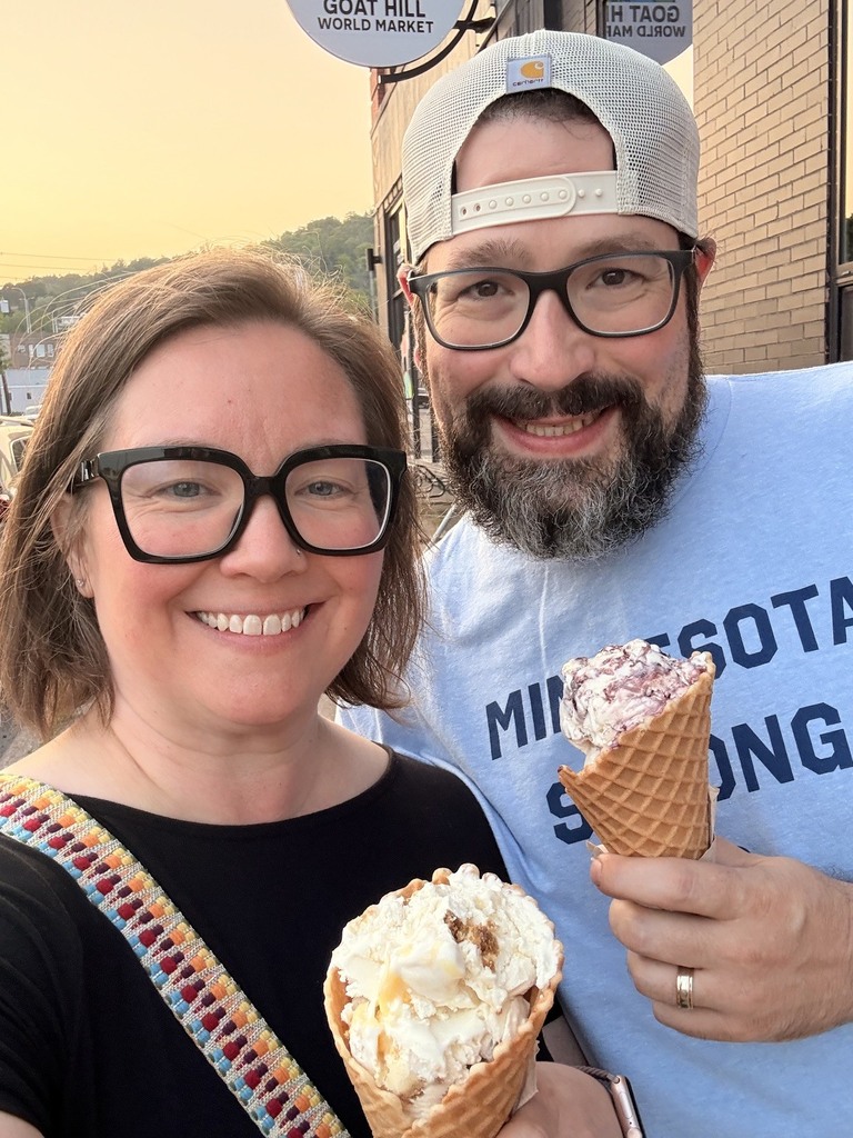 two people eating ice cream