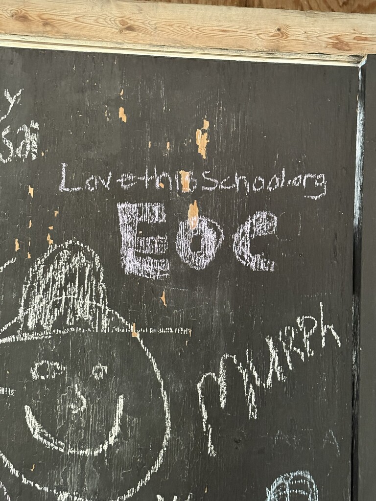 EOC on a chalkboard with the website