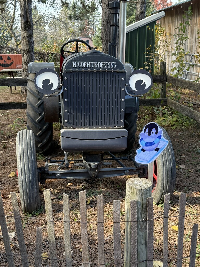 tractor with school mascot
