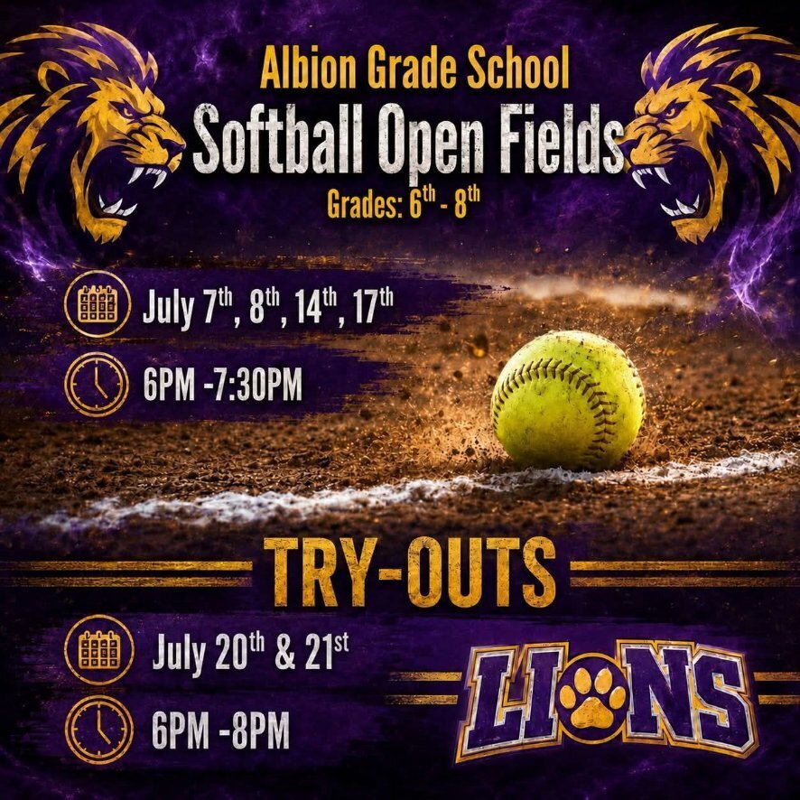AGS Softball Open Field and Try Out dates and times