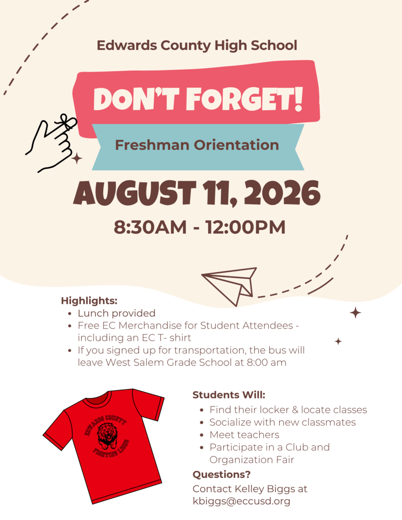 Flyer describing the activities that will be included at Freshman Orientation on August 11th