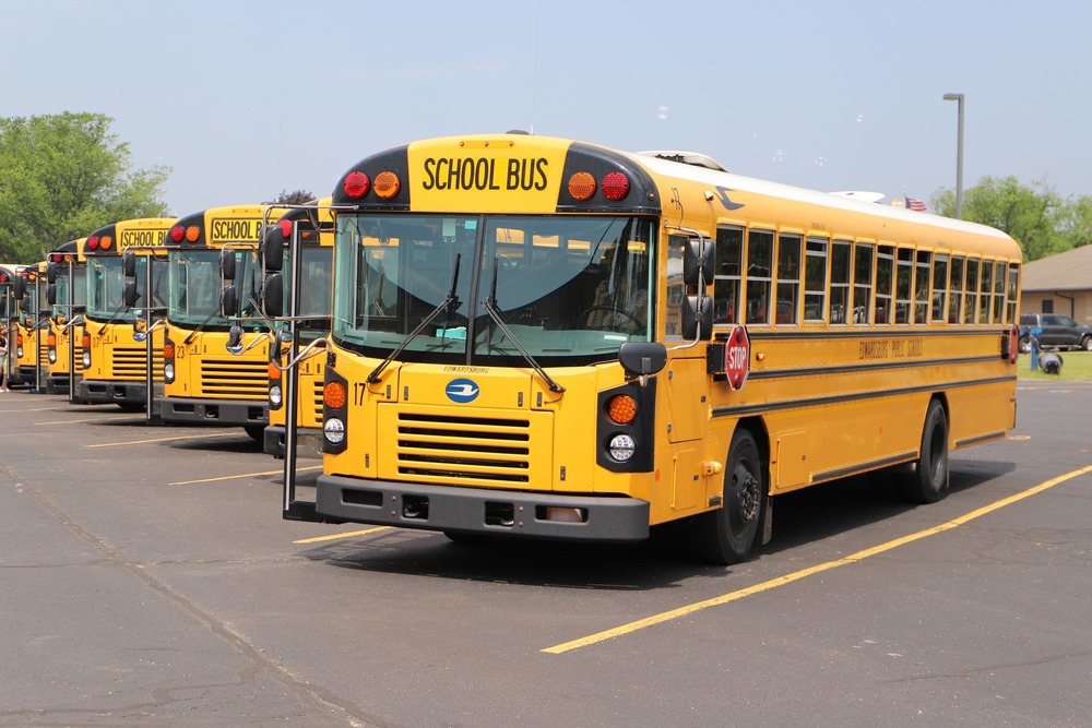Busses in a line