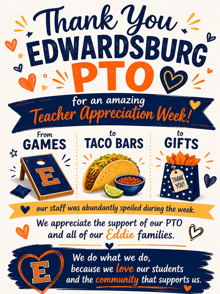 Thank you Edwadsburg PTO for a great Teacher Appreciation Week