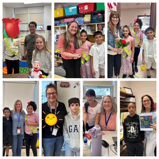 Collage of students and staff smiling and hugging
