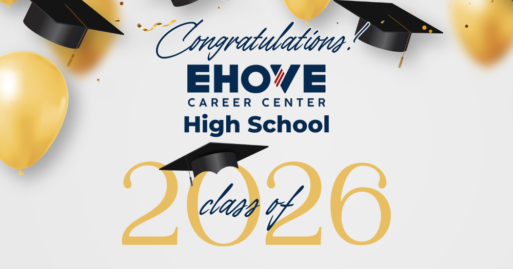 Congratulations EHOVE Class of 2026 graphic with balloons