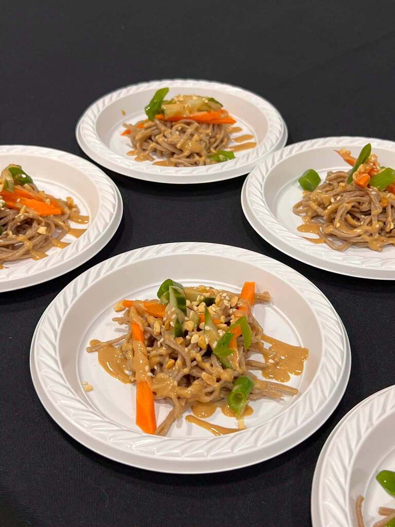 plates of asian food