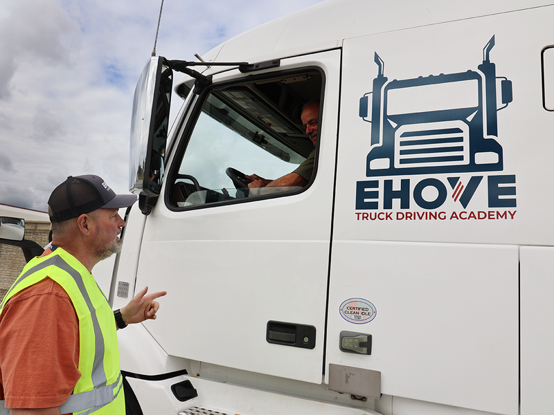 truck and instructor