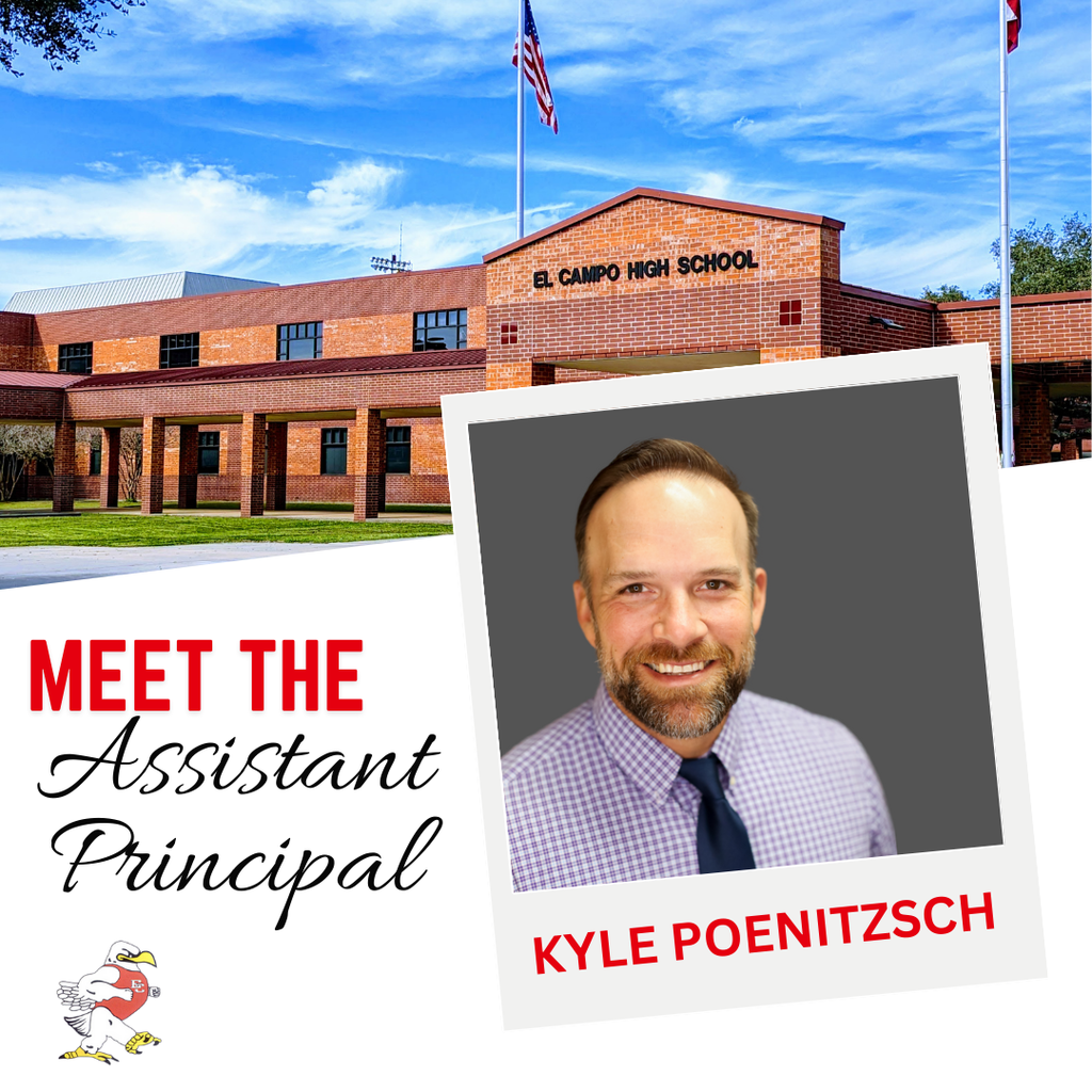 Meet the assistant principal - kyle with the school in the background
