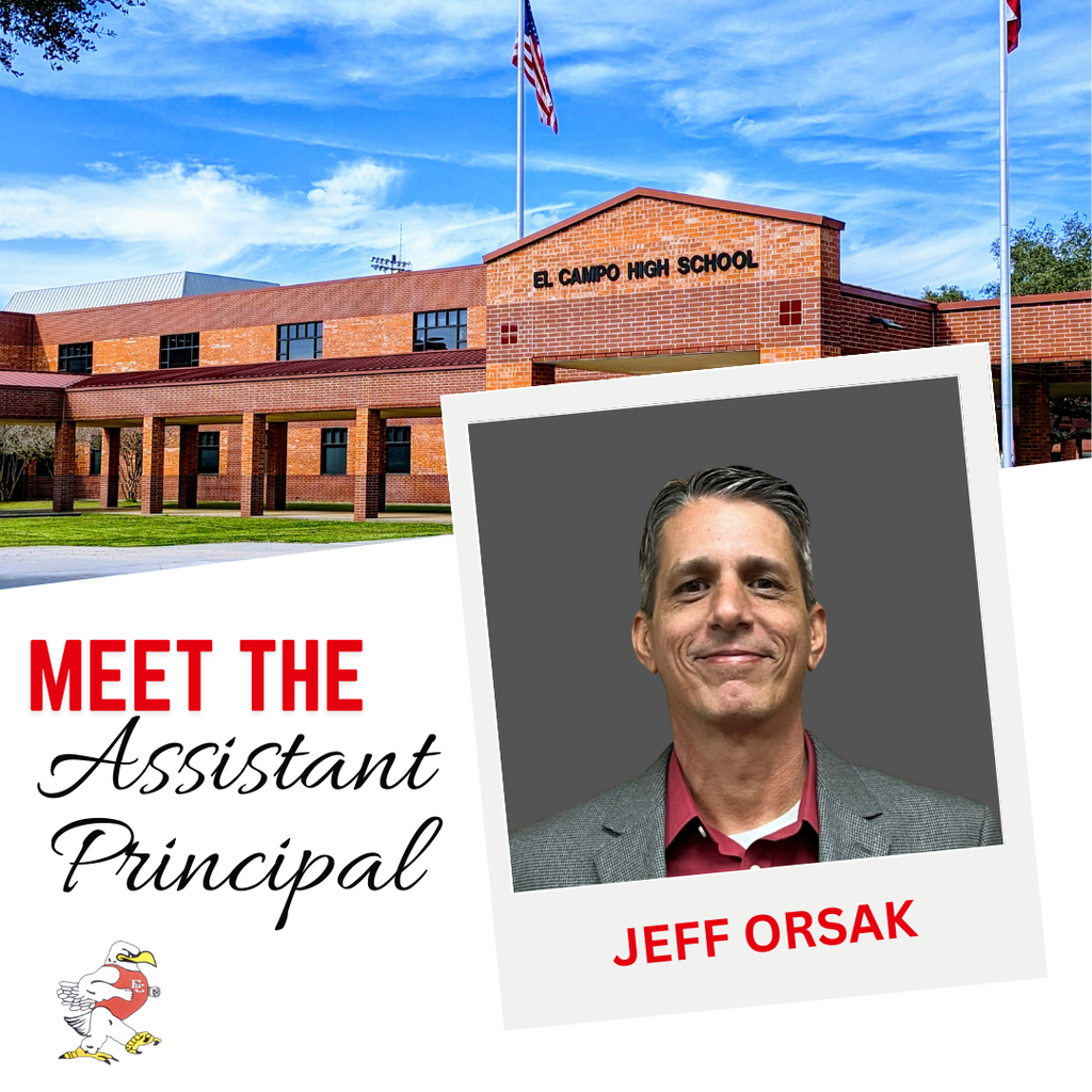 Meet the assistant principal - jeff with the school in the background