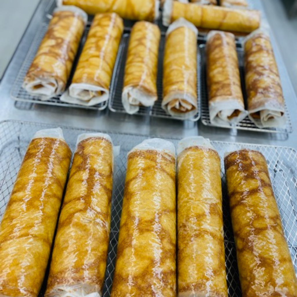 pumpkins rolls on racks