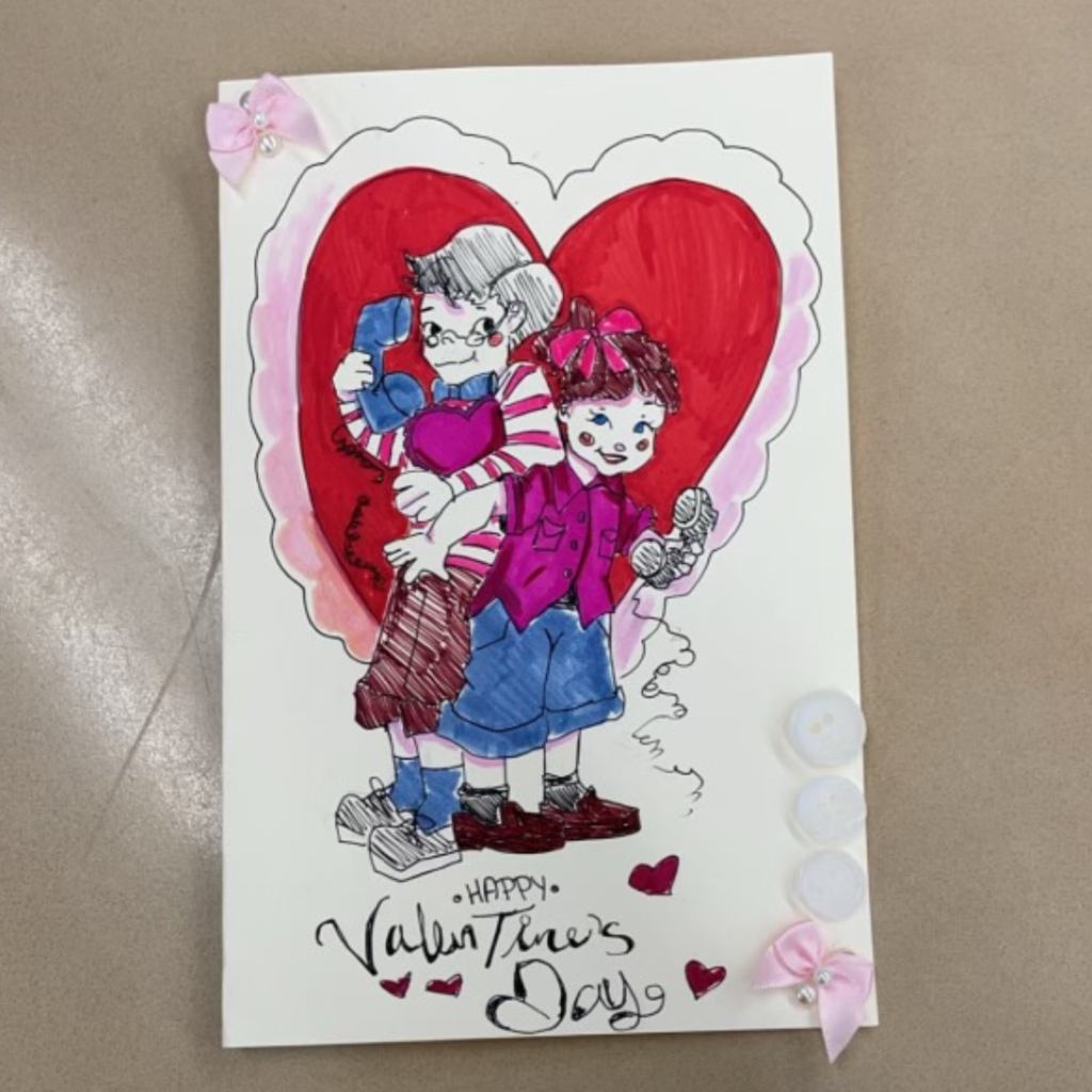 sample of a valentine card made by students