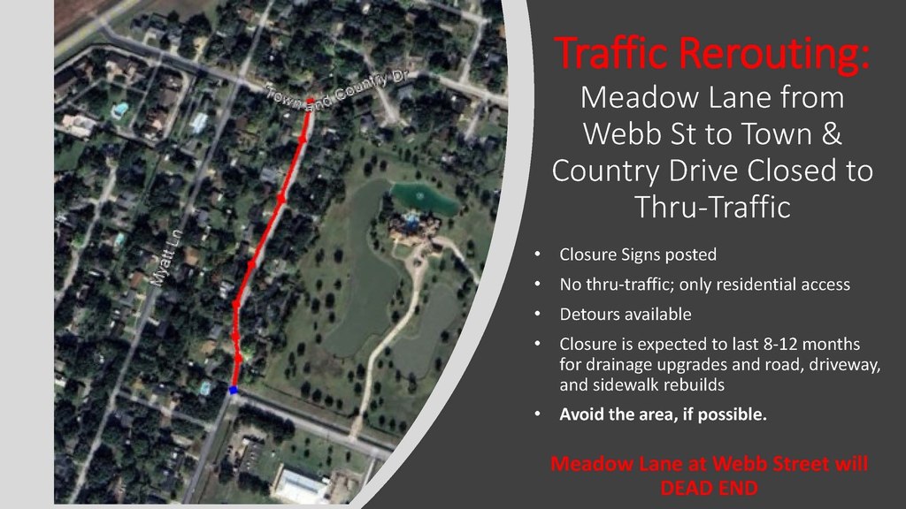 map and information of road closure