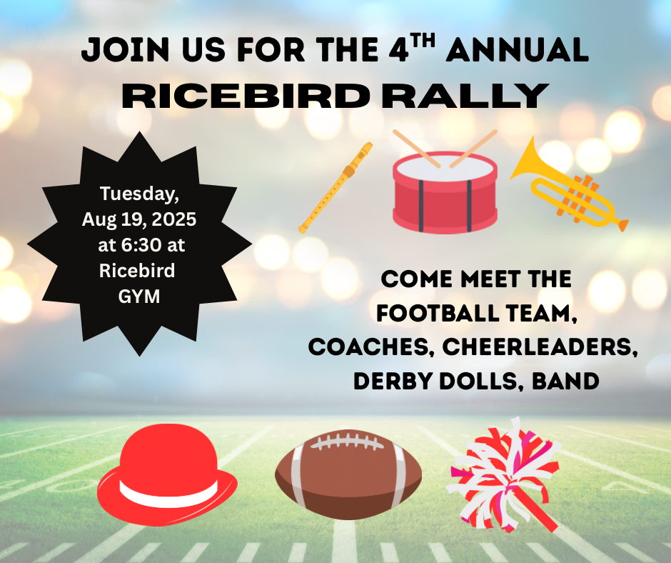 ricebird rally august 19 at 6:30 at Ricebird Gym