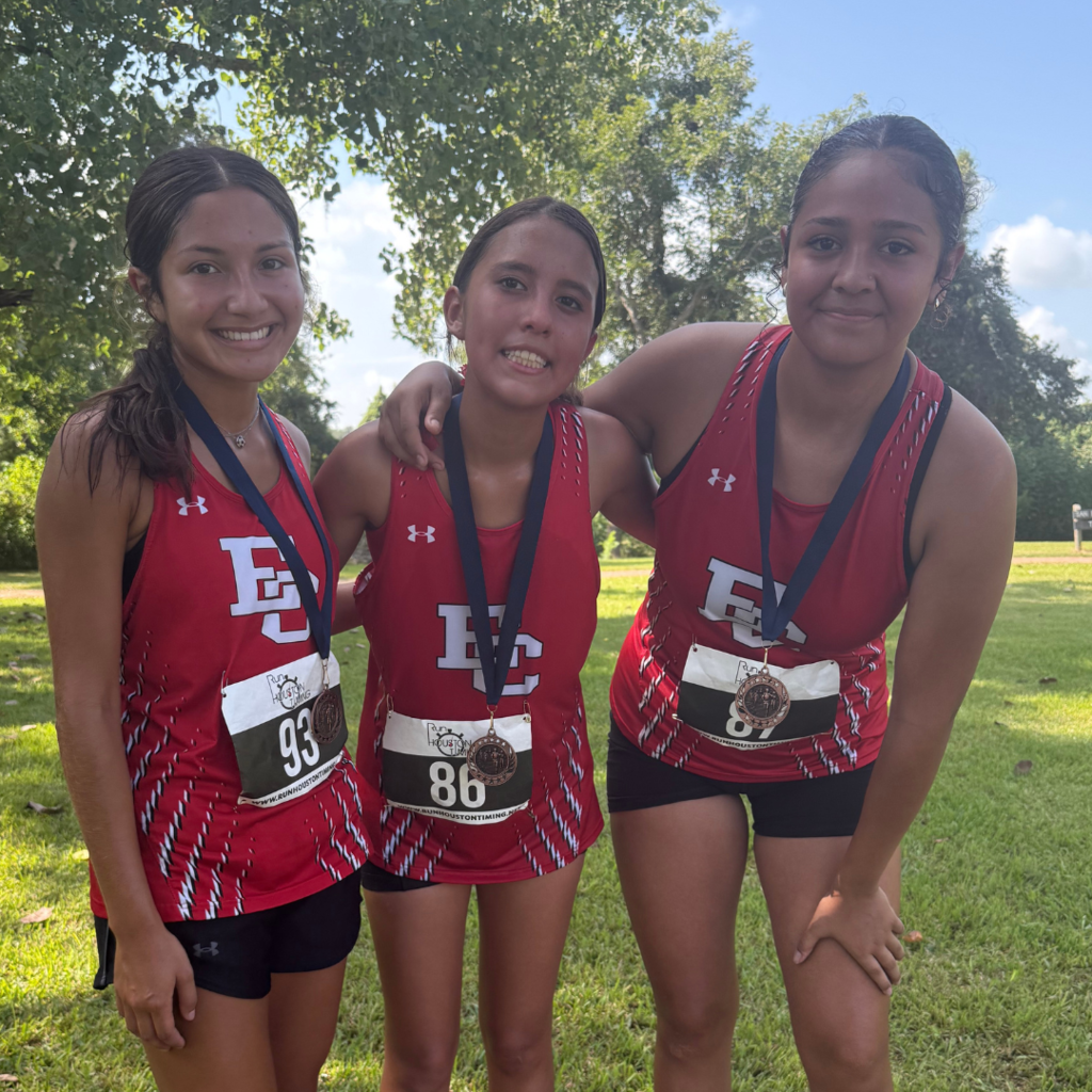 girls with medals at the meet