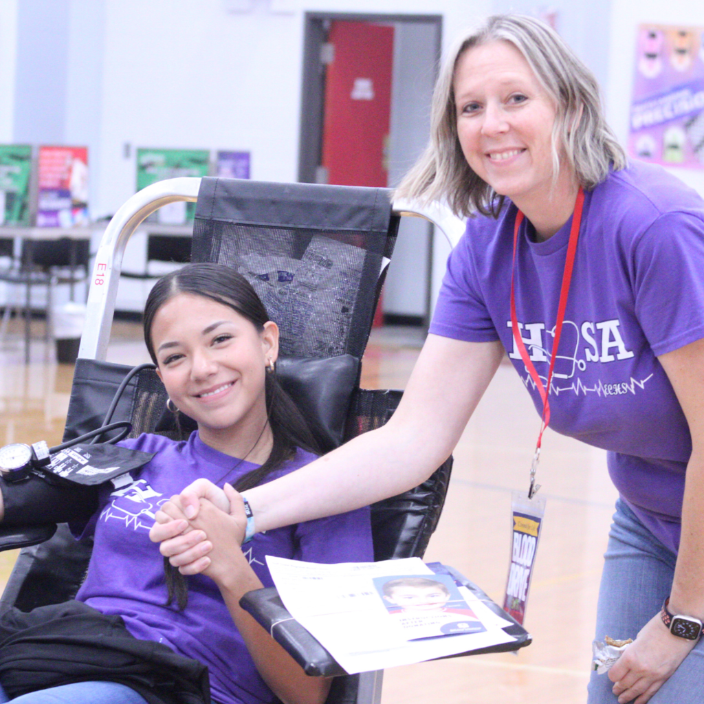 girl giving blood