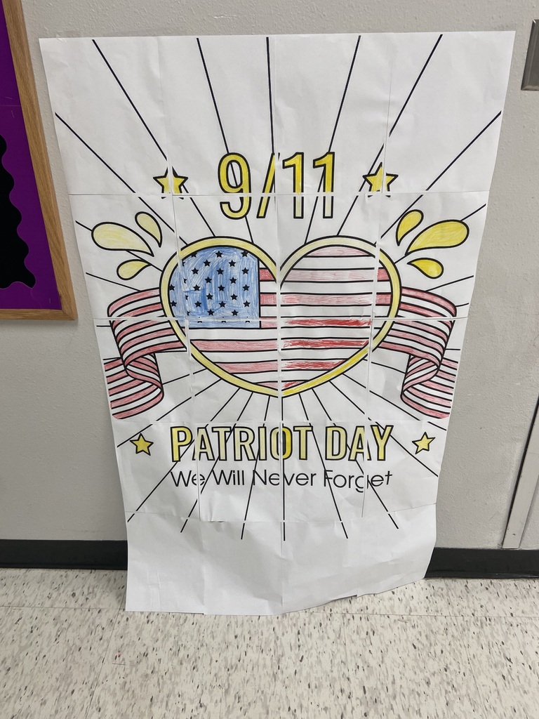 patriot day poster - we will never forget under the heart shaped flag