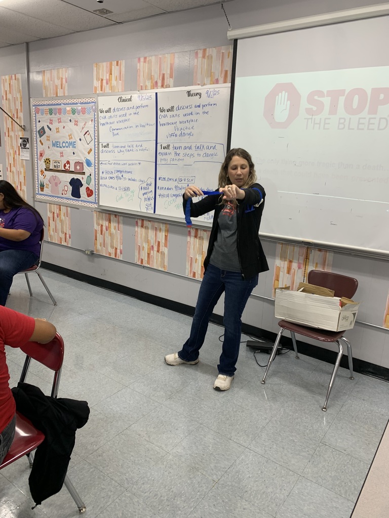 nurse ott demonstrating the process on herself