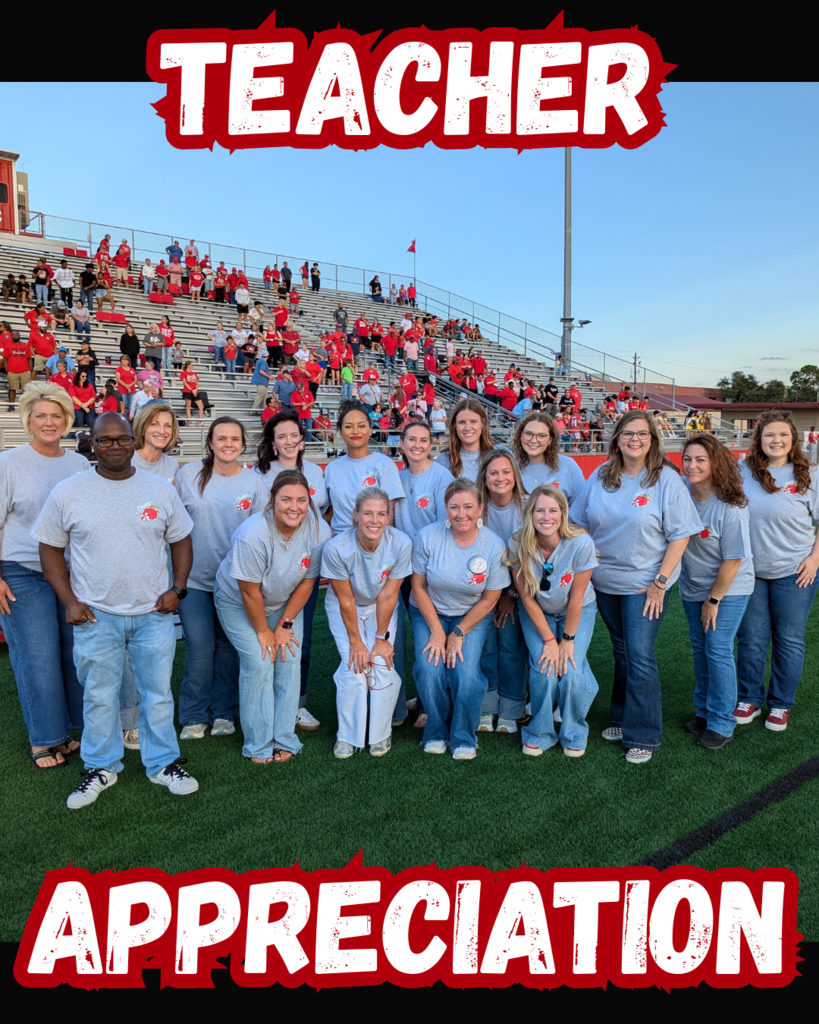group of teachers recognized by the cheerleaders