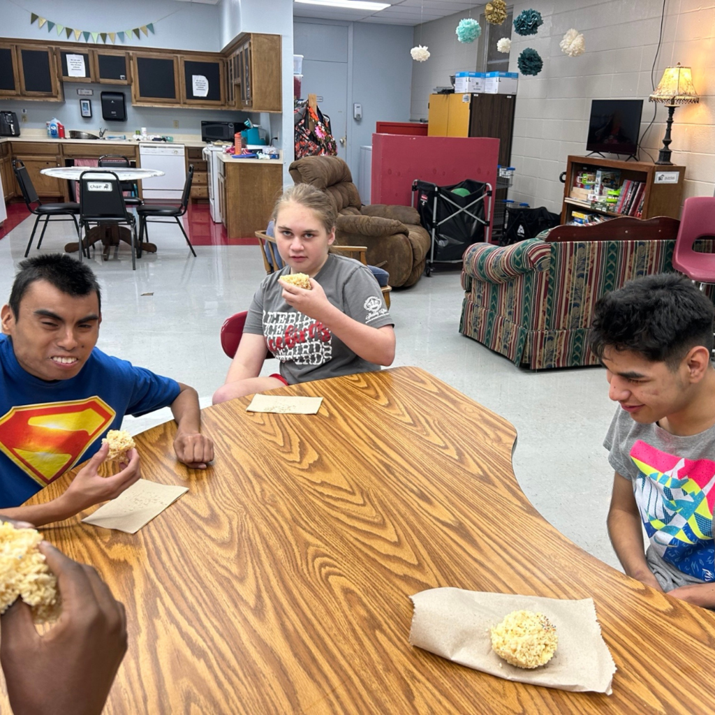 kids enjoying rice krispie treats