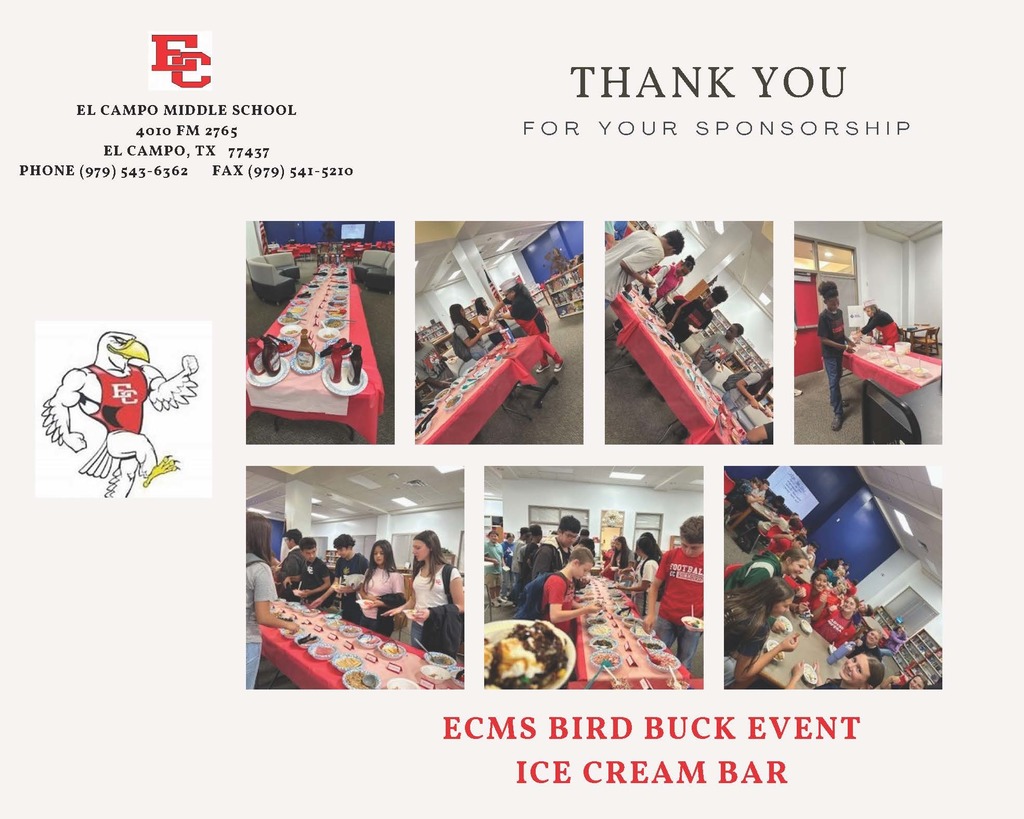 Thank You to The First State Bank for their sponsorship of our Bird Buck Event - Ice Cream Bar