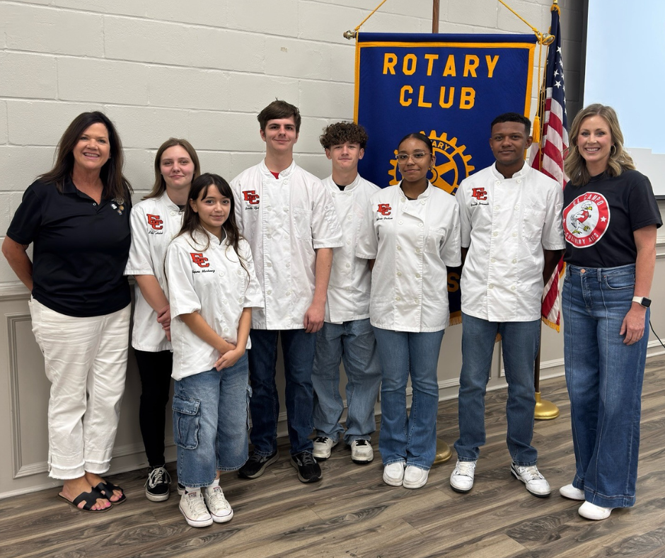 culinary kids with teacher and rotarian