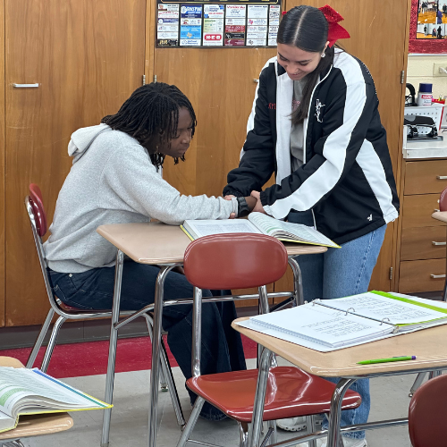 student working on range of motion with their student patient