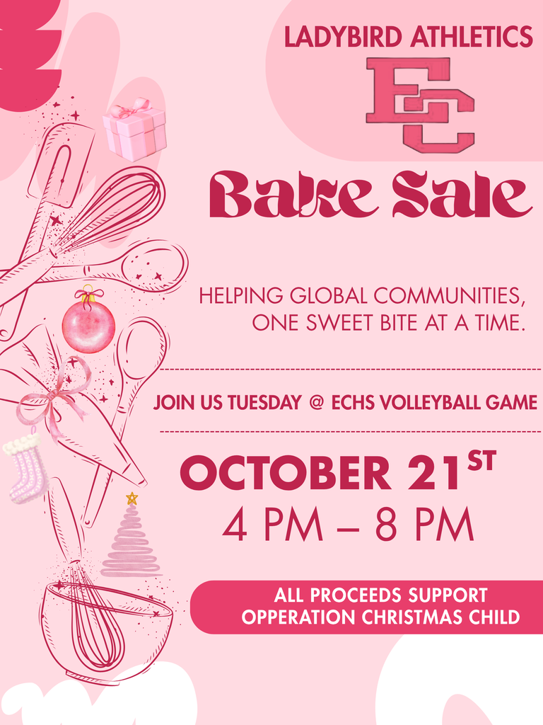 flyer for bake sale at the october 21 volleyball game