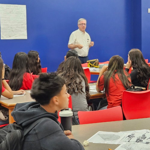 Dimmick with students 