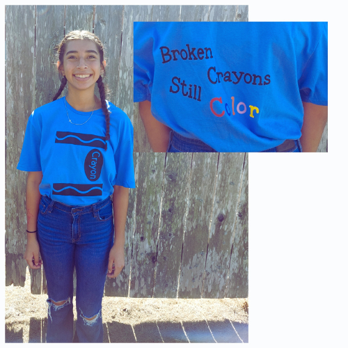 crayon shirt that says broken crayons still color