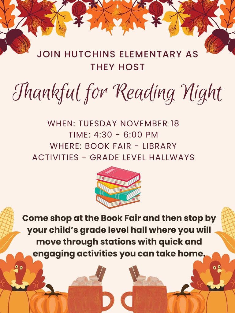 hutchins thankful for reading night flyer