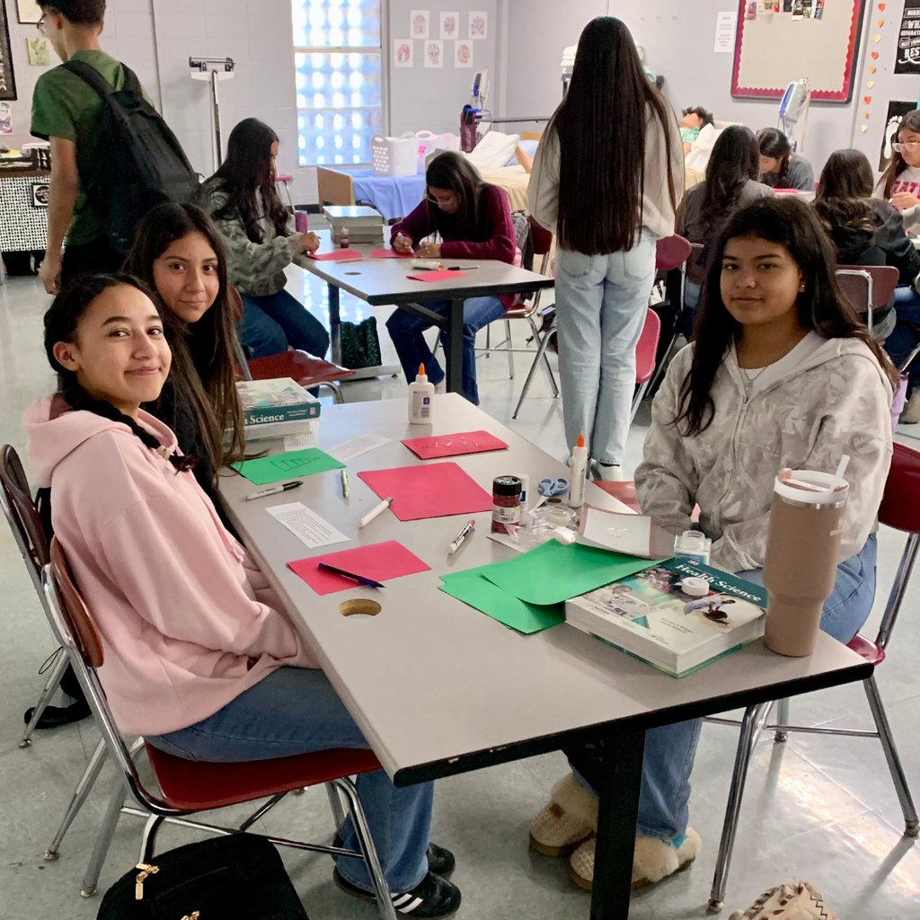 students making holiday cards 