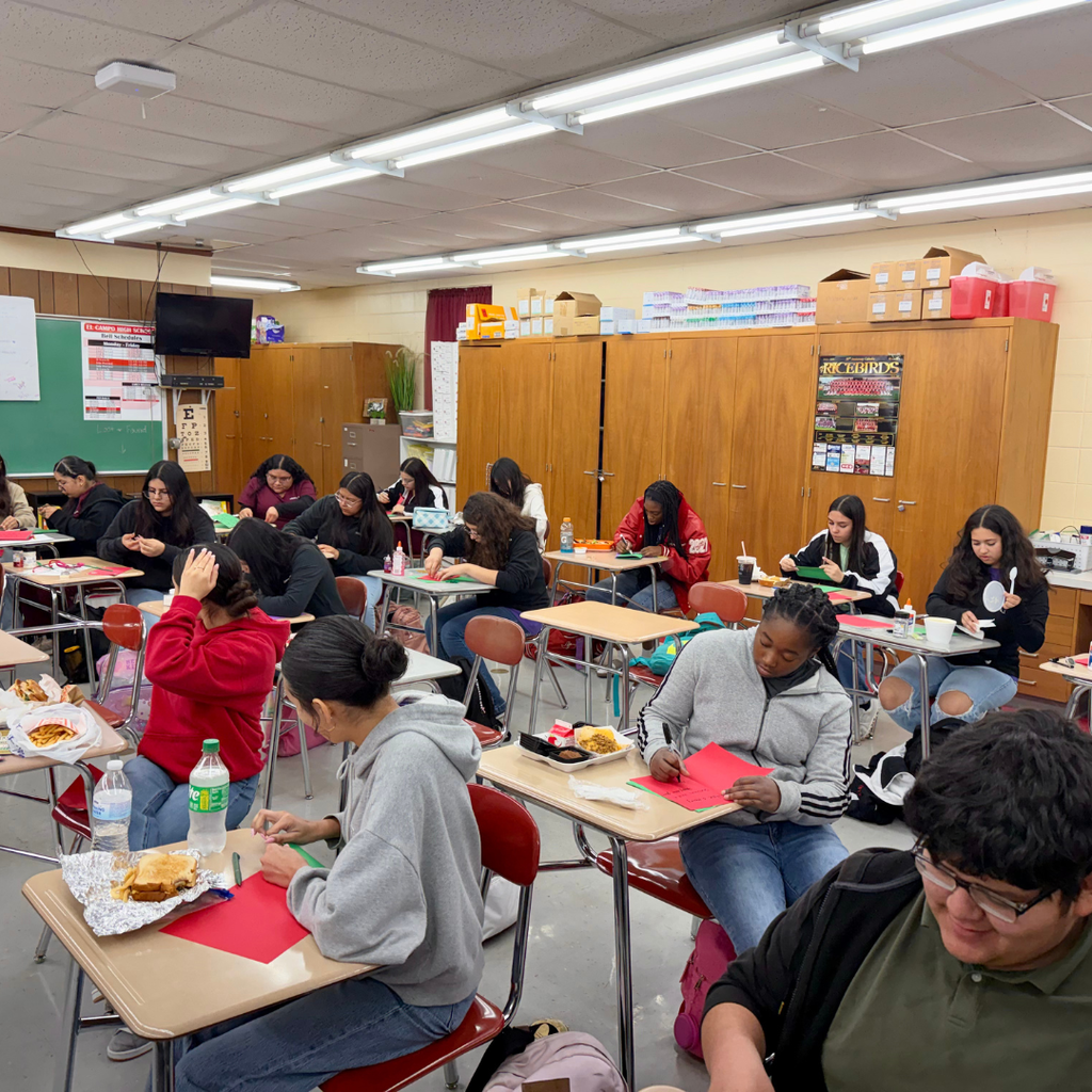 students making holiday cards