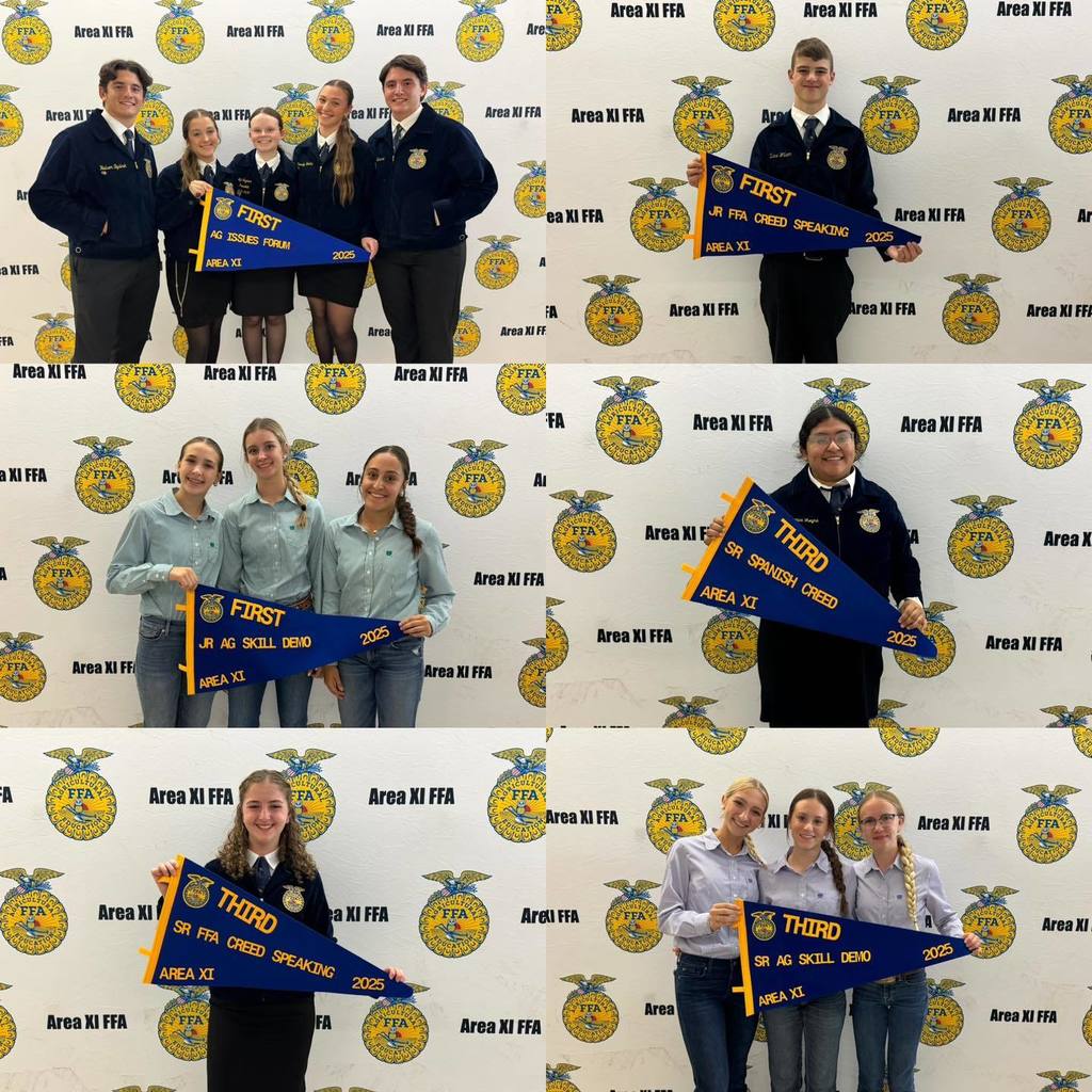 1st place winners with banners