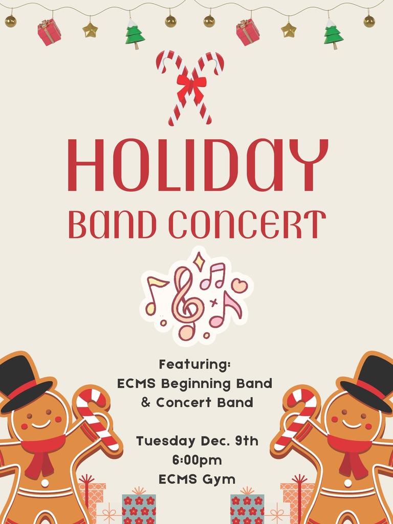 beginning and concert band performance december 9th at ecms 6pm