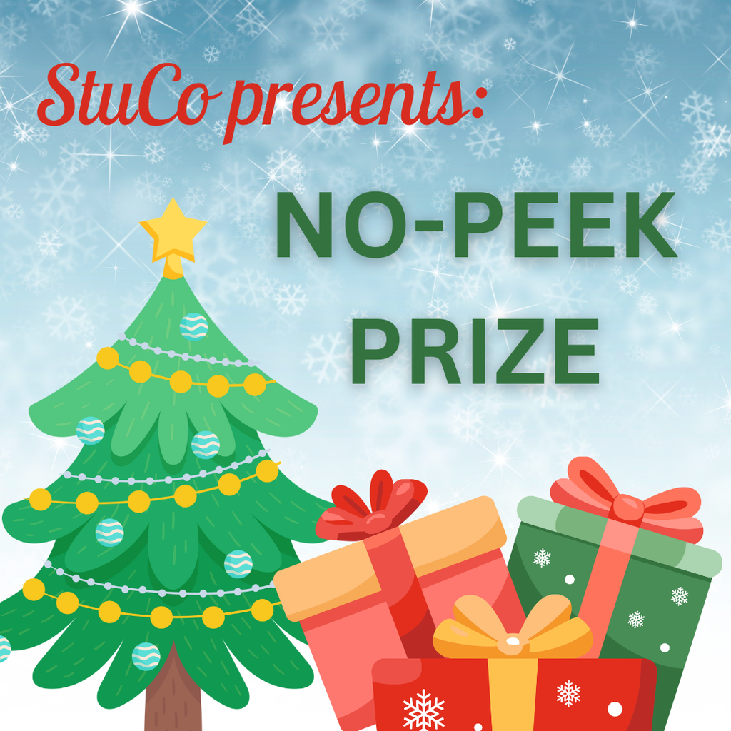 flyer for student council's no-peek prize game
