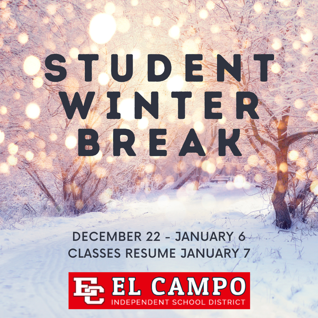 student winter break: december 22 - january 6. classes resume january 7