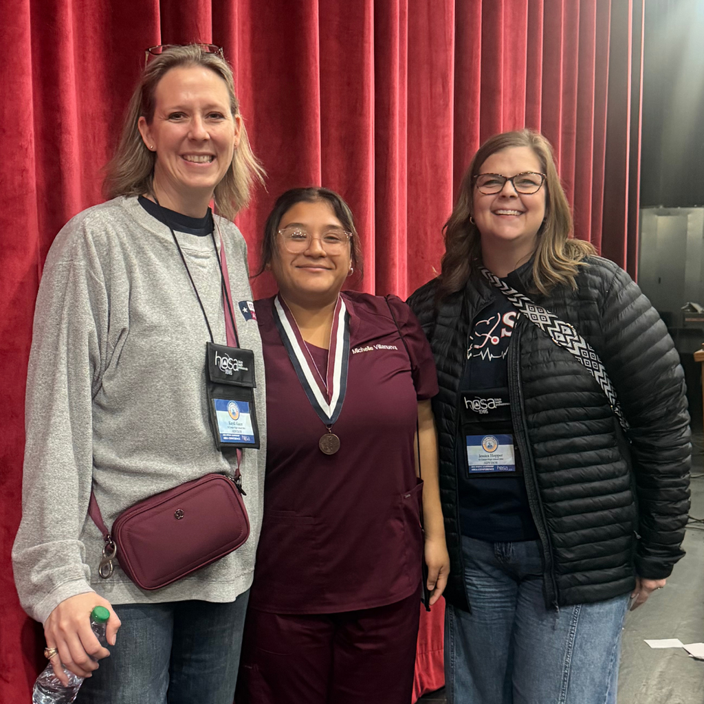 Mrs. Kacer, Michelle Villanueva and Mrs. Hopper