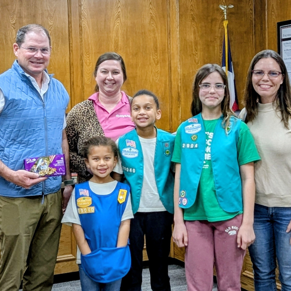 girl scouts with mr. russell