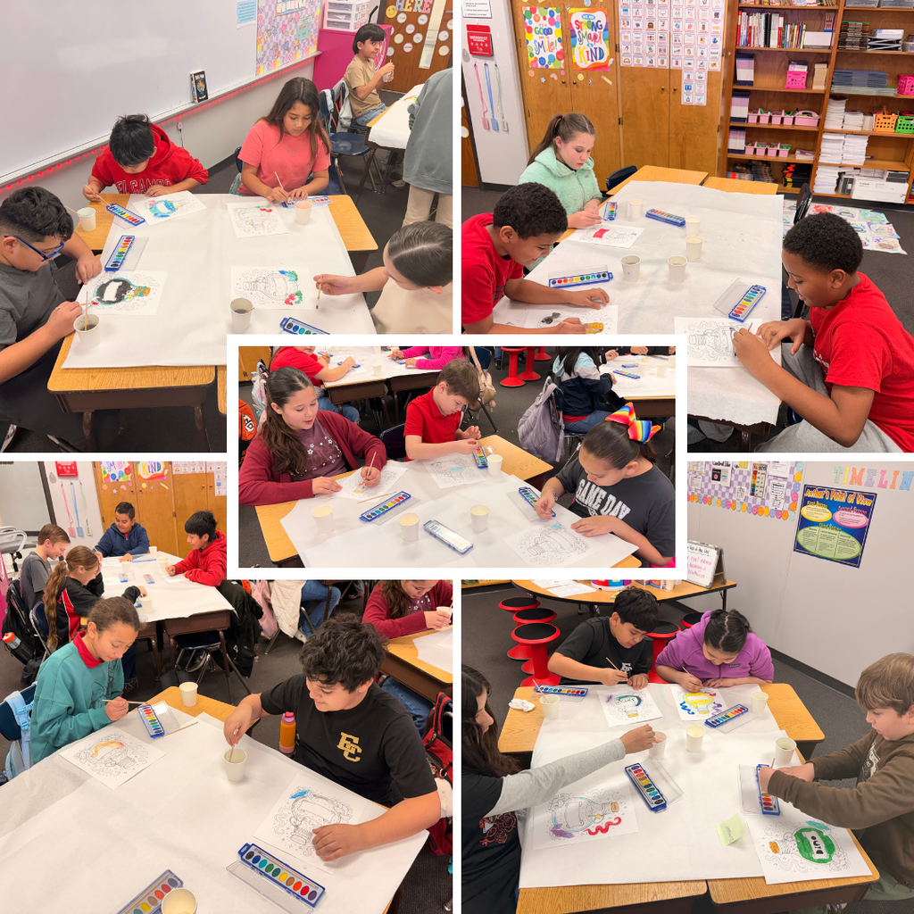 pictures of students using water colors to paint
