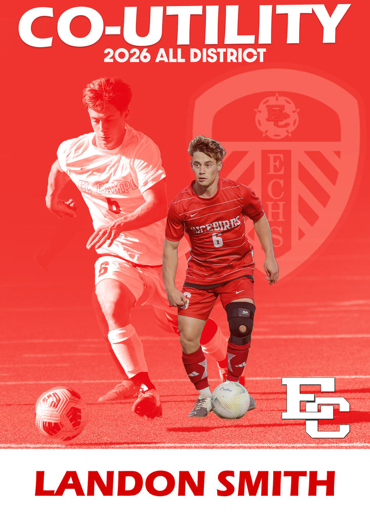 2026 All District Co-Utility graphic for Ricebird soccer player Landon Smith.