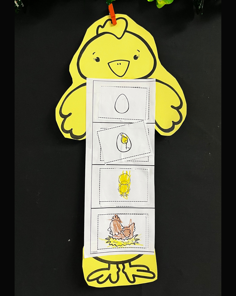 A Little Chick" featuring the life cycle of a chick used for a science lesson.