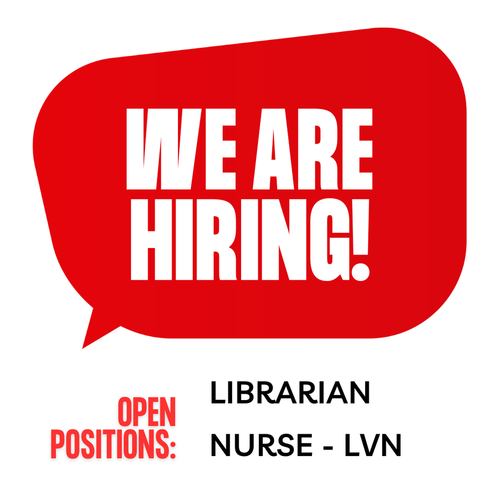 we are hiring a librarian and a nurse