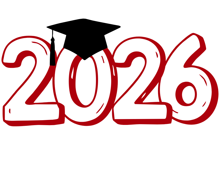 2026 with a graduation cap on the zero