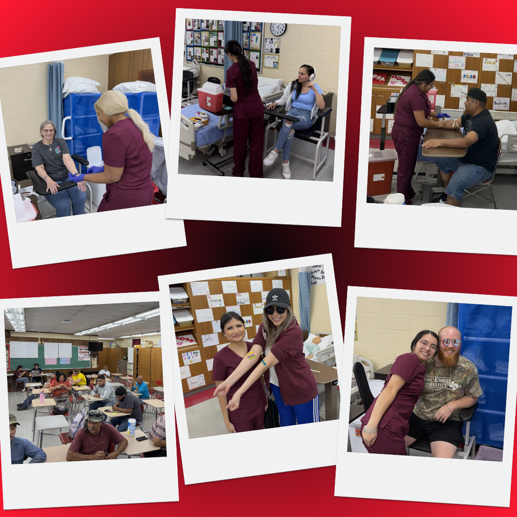 collage of volunteers at the event