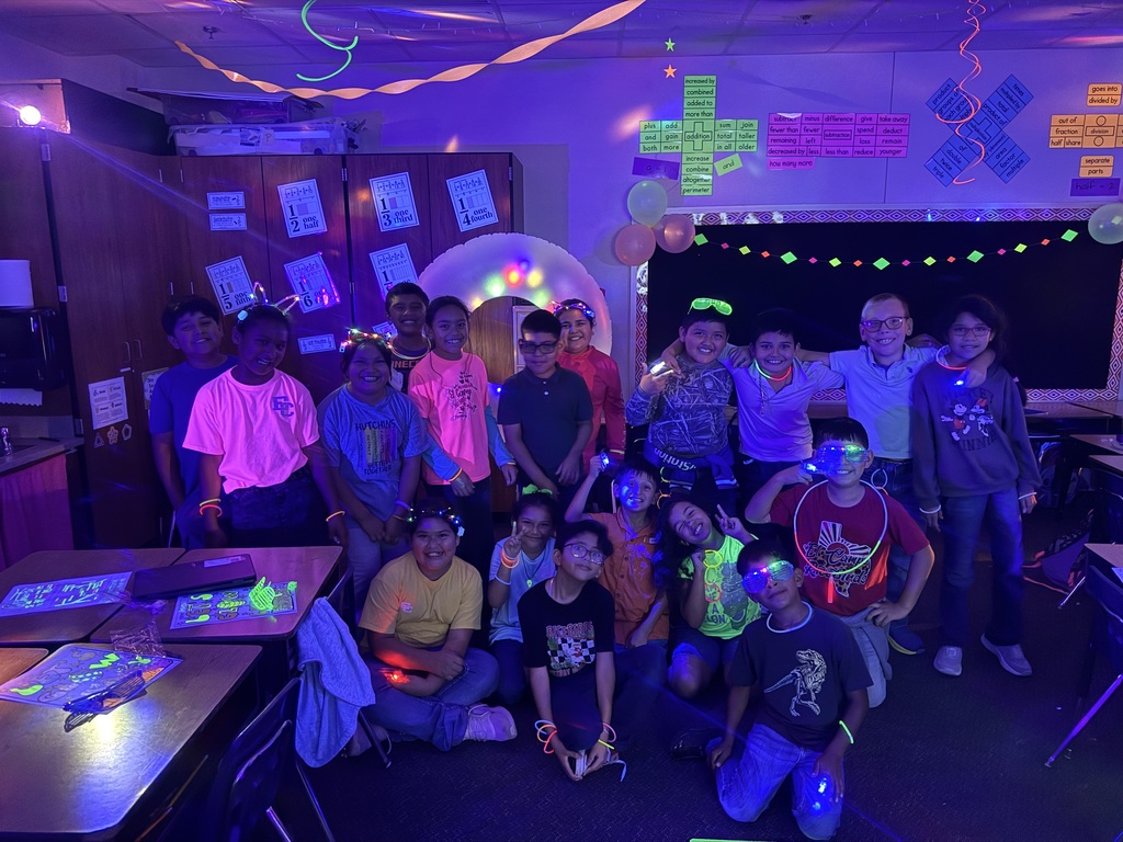 group picture of students at the glow party